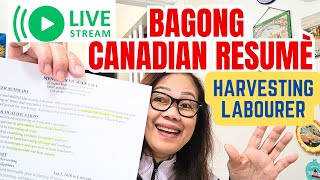 LIVE STREAM: NEW CANADIAN RESUMÈ ...FARM HARVESTING LABOURER