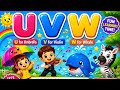 U V W X Alphabet Fun Story for Kids 🌈 | Learn ABCD with Cartoon Characters