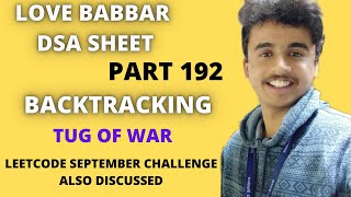 Tug of war | Backtracking | Bitmasks | Love Babbar DSA sheet | LeetCode September challenge