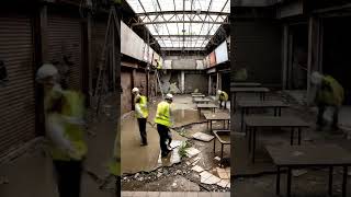 Abandoned Outdoor Food Court Get Rebuilt #ASMR #Timelapse #restoration #nomusic#abandoned #bushcraft