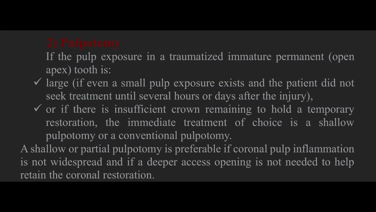 Pedodontics L15 (Treatment of Vital Pulp Exposures)