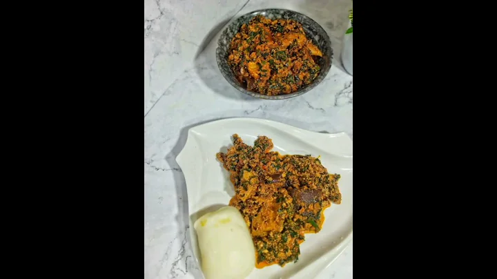 Egusi Soup with pounded Yam