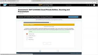 Assessment: SAP S/4HANA Cloud Private Edition, Sourcing and Procurement