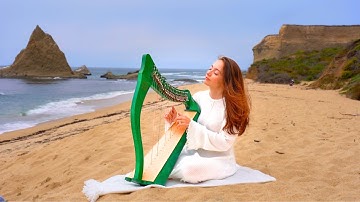 Sound of the Sea (444 Hz): 1 Hour of Calming Harp Music | Sarah Bhalla
