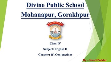Class IV English II Lesson 15 (Conjunctions)