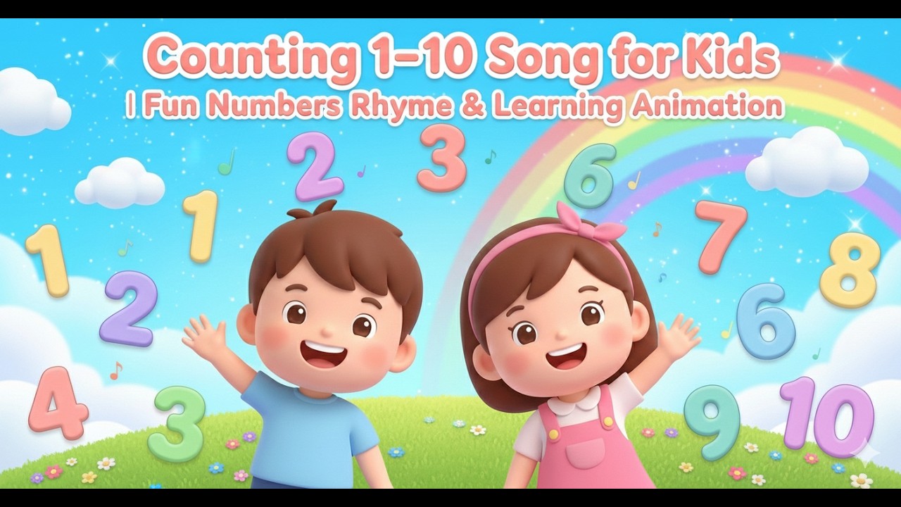 🎉 Counting 1–10 Song for Kids | Fun Numbers Rhyme & Learning Animation ...