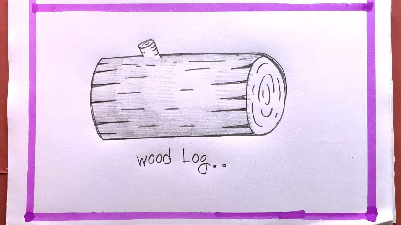 Wood Log Drawing How To Draw Wood Log Step By Step - YouTube