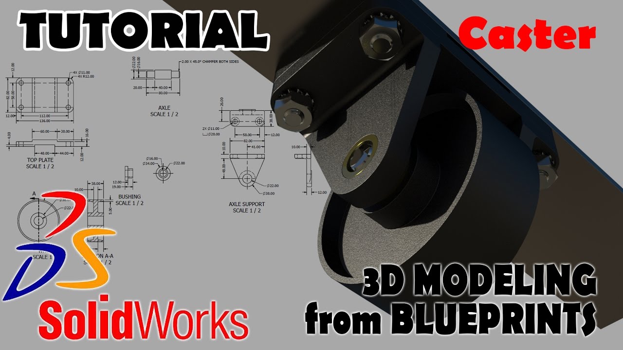 Solidworks Tutorial Caster Wheel How To Make Wheel In Solidworks 3D