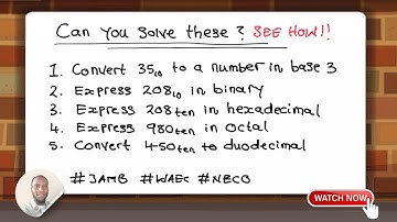 How to convert from base 10 to other bases (Episode 2) Jamb UTME Mathematics