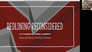 2020 Lacy Family Distinguished Lecturer - "Rethinking Redlining and Segregation - 8/27/20