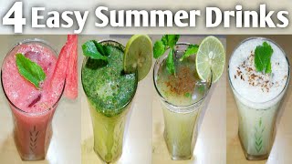 4 Refreshing Summer Drinks | Summer Drinks | Easy and Tasty Cold Drink Recipes | Masala Zaika