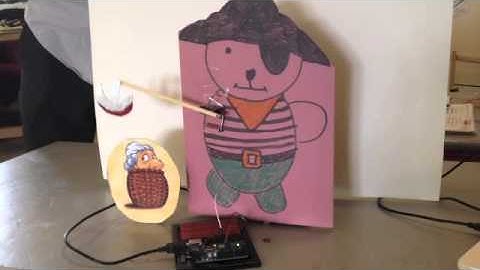 Pirate bear controlled using a servo connected to an Arduino board