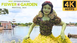 (ALL GARDENS AND CHARACTERS IN 4K) Disney EPCOT International Flower & Garden Festival 2024