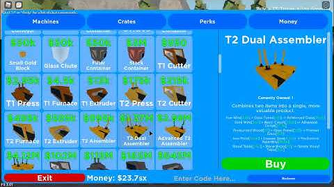 Roblox / Factory Simulator / Tier 2 Mechanical Assembly Load out