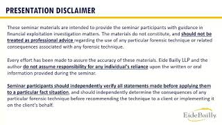 APS TARC Webinar: Forensic Accounting: Tools for Financial Exploitation Investigations (Part 1)