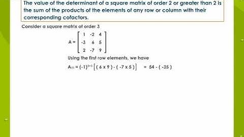 Determinant Of A Square Matrix Of Order3