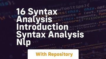 16 syntax analysis introduction syntax analysis nlp