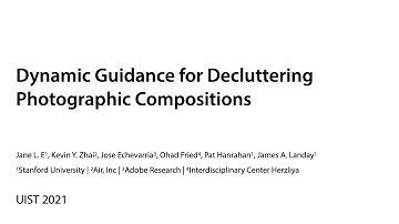 Dynamic Guidance for Decluttering Photographic Compositions (UIST 2021)