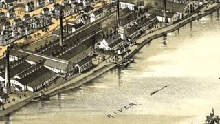Ford City Pennsylvania 1896 Panoramic Bird's Eye View Map 6954