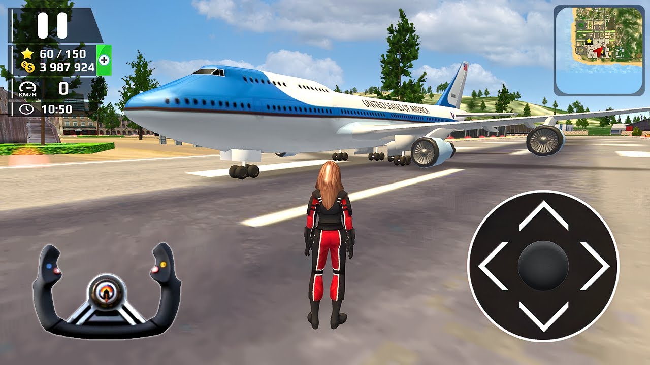 Airplane Flight Pilot Simulator - Escorting US President to Island - Android Gameplay