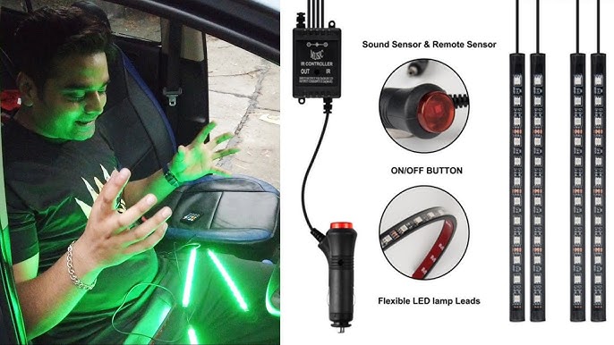Car Interior Lighting, LED Atmosphere Light, Bawoo 48 Car Strip Light LED  Lights, Car Interior Lighting, USB Port Car Light Strip with Remote Control
