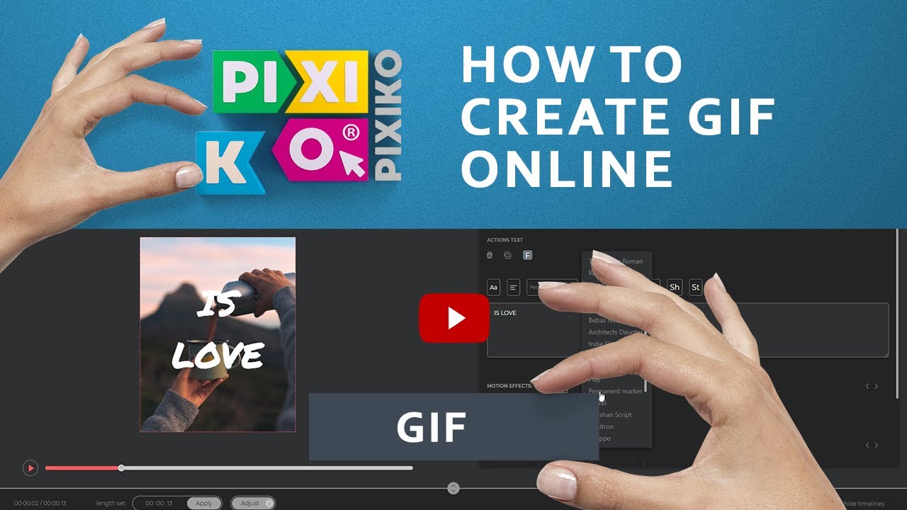 How to create GIF online with Pixiko 