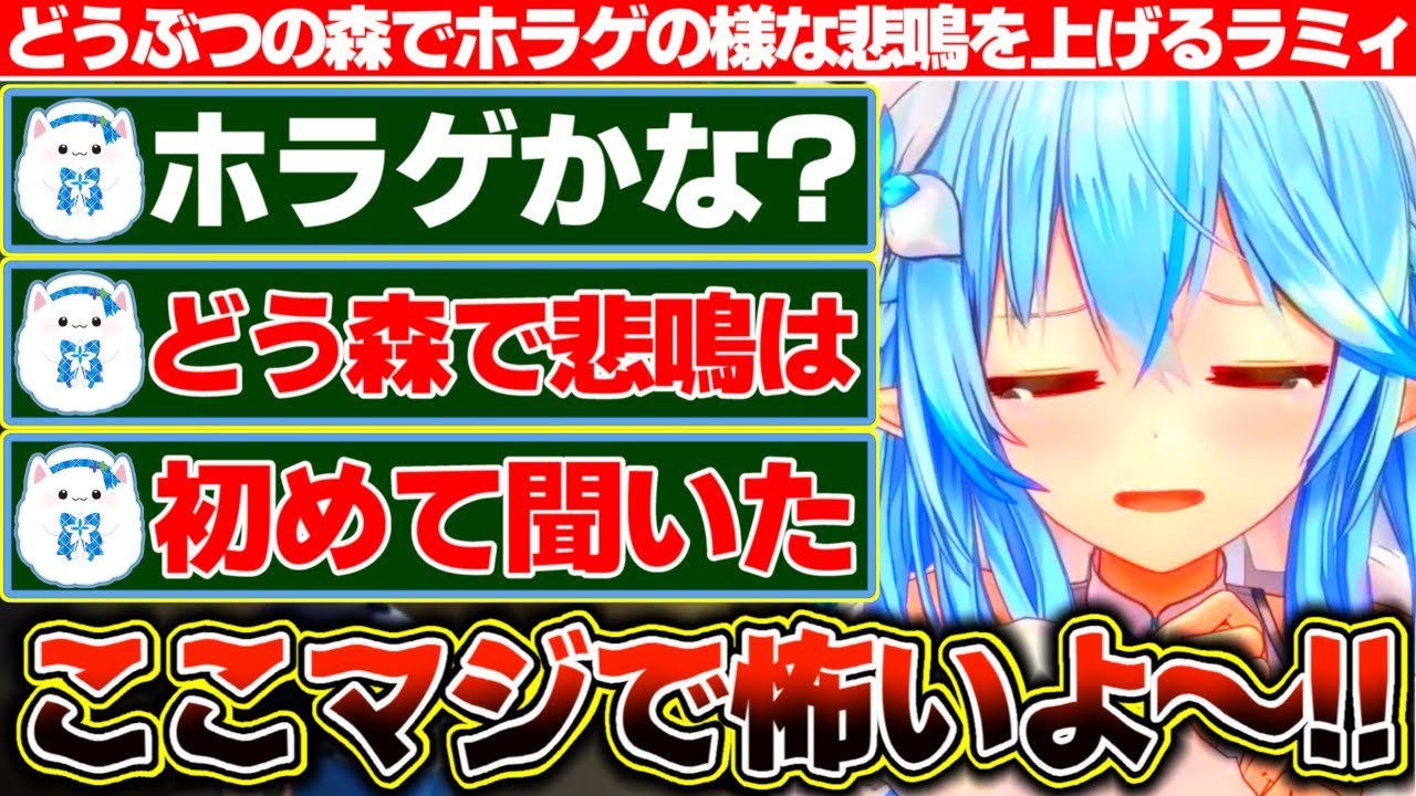 どうぶつの森でホラゲ配信でしか聞けないガチの悲鳴を上げる雪花ラミィ【ホロライブ/雪花ラミィ】