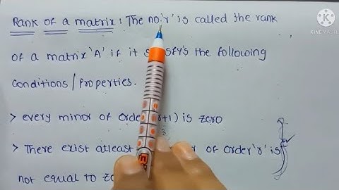 9. Definition of Rank of a matrix || Engineering mathematics || Linear algebra