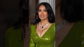 Salma Hayek At The Gala Lacma Art+Film In Gucci Dress Resimi