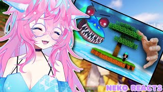 картинка: ━☆НЕКО РЕАКТИРУЕТ━☆ Скайблок без НИКАКОЙ ПОМОЩИ! 💥 | Март против Пустоты