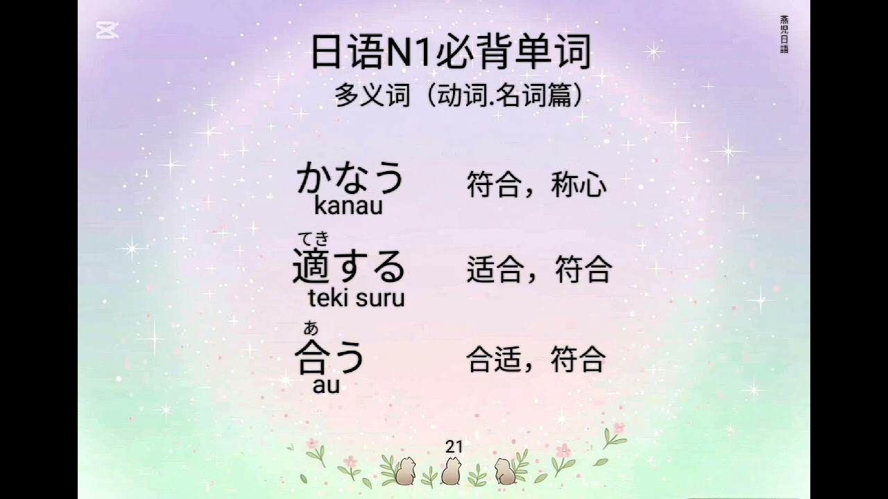 【日语N1必背单词17】近义词38组　循环听记单词　   日语N1必背单词 #日语词汇 #学日语 #日语能力考试一级#日語學習#日语N1学习#实用日语#日语近义词#日语跟读