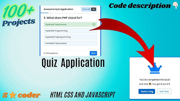 quiz application using by html css javascript|Build Quiz App With HTMML CSS & javaScript #5starcoder