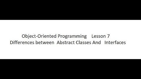 Object-Oriented Programming   Lesson 7 |  Abstract Classes And   Interfaces