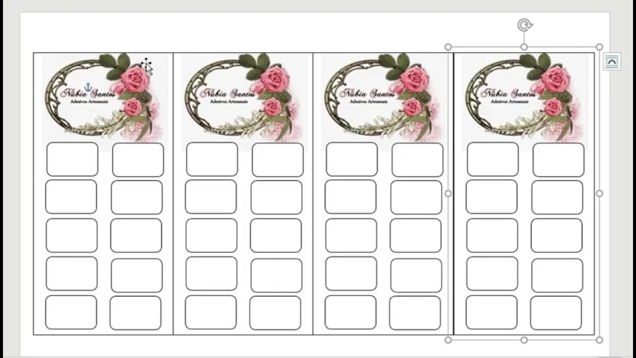 Cartão para adesivos de unhas - molde passo a passo .