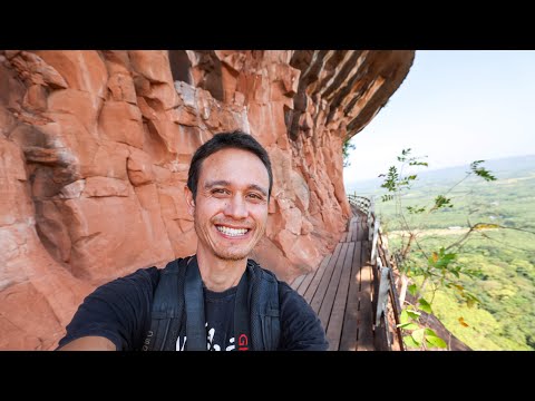 One Slip, 300 Meter Fall!! Thailand’s Most DANGEROUS Temple! | Wat Phu Tok (วัดภูทอก), Bueng Kan