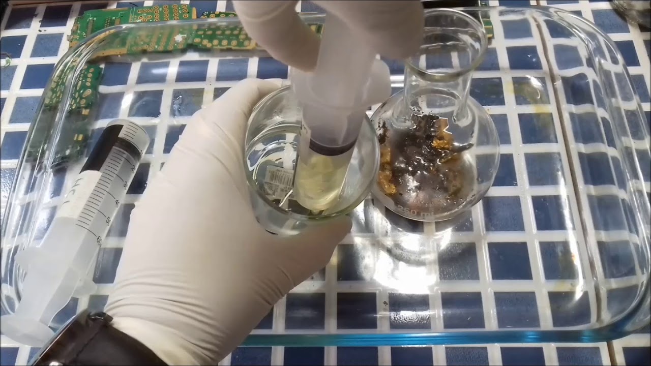 🔥Parte 1🔥Solução de Água Régia para Ouro do Lixo Eletrônico, memória RAM, processadores e celulares