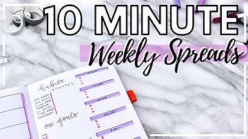WEEKLY SPREADS IN UNDER 10 MINUTES: Quick And Easy Beginner Bullet Journal Spreads | CREATEWITHCAIT