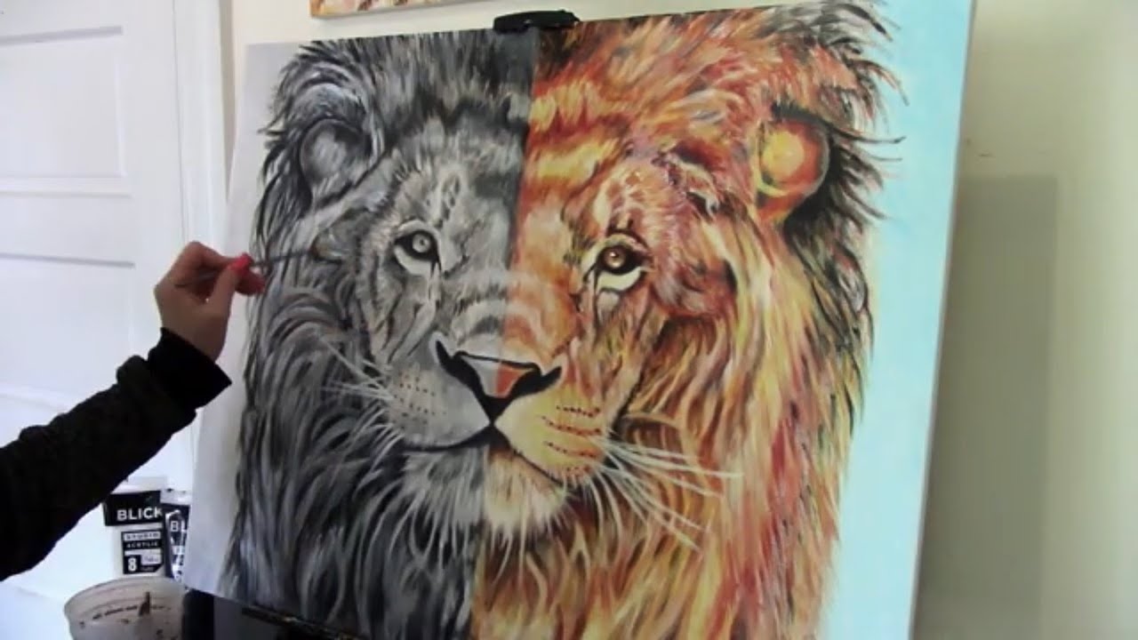 Upgraded Half Painting Of A Lion. (Part 2)