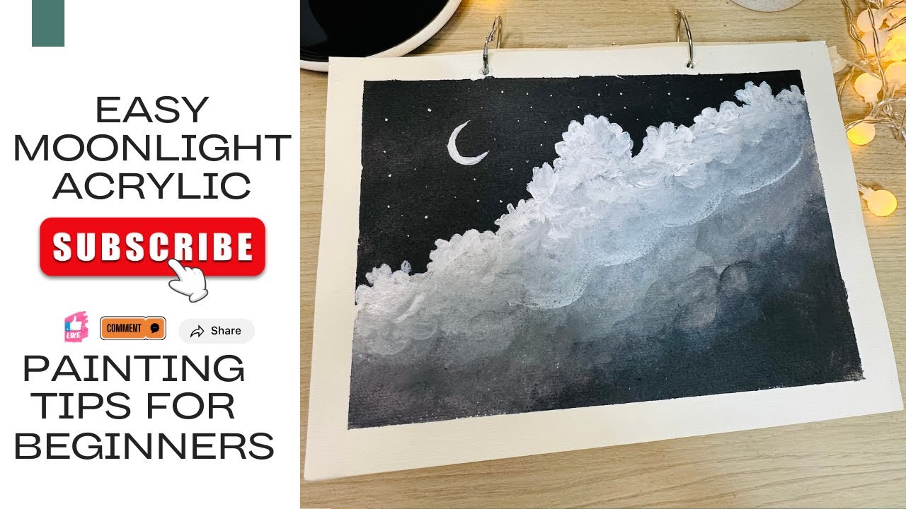 Create a Dreamy Night Scene With Clouds and Crescent Moon