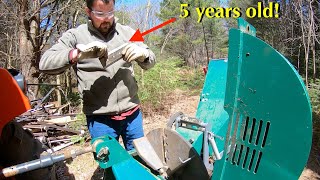 Wood Chipper Blades after 5 Years of Use | Woodland Mills WC68 PTO Wood Chipper