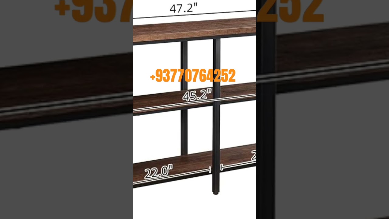 HOMBAZAAR Console Table,Industrial Sofa Table with Metal Frame 