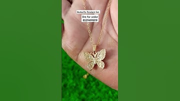 Thumbnail of Trendy Butterfly Pendant Set for girls #love #music #remix #song #pendantlove  #butterflypendant