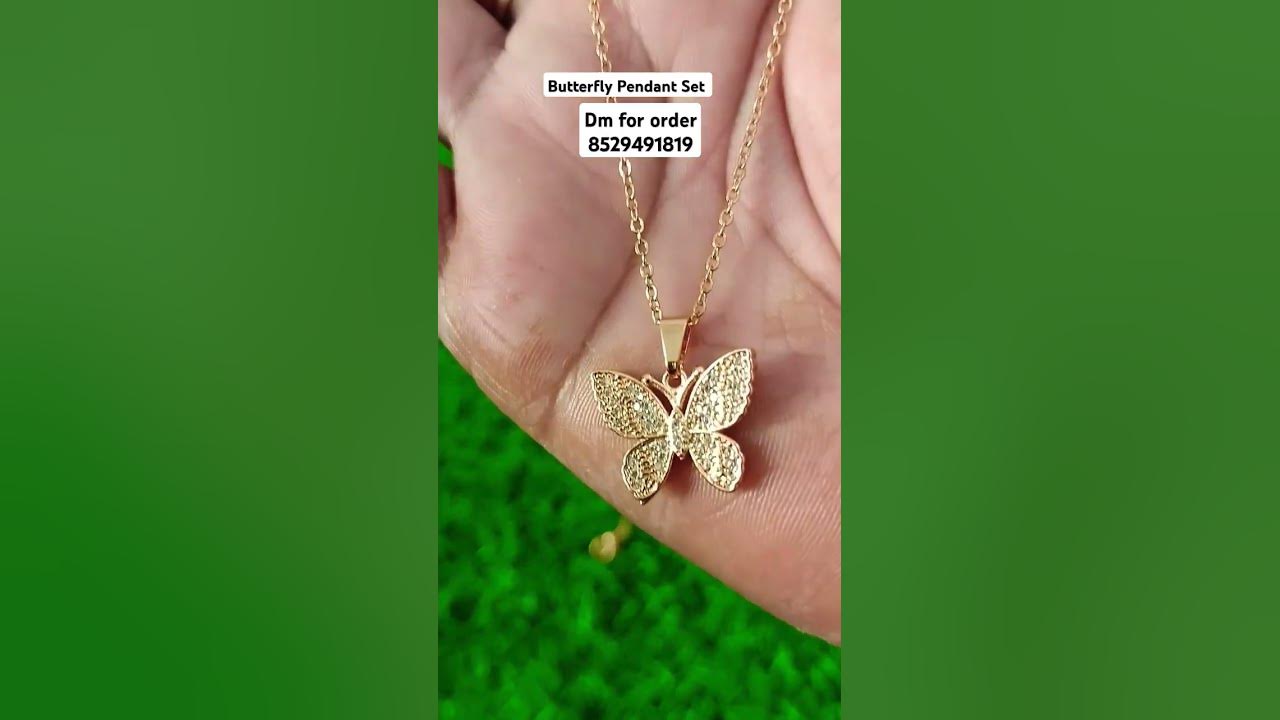 Trendy Butterfly Pendant Set for girls #love #music #remix #song #pendantlove  #butterflypendant