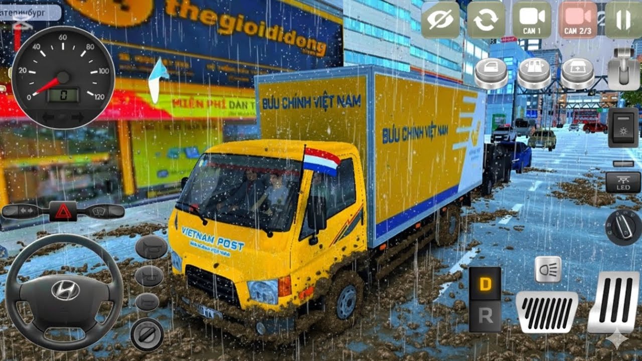 Minitruck Truck Simulator Vietnam REALISTIC Gameplay - Rainy City Delivery Mission