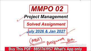 MMPO 02 Solved Assignment 2026-2027 | MMPO 2 Solved Assignment 2027 English | MMPO 2 Assignment
