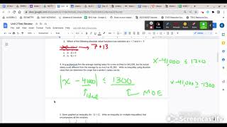 Algebra 2 Unit 2 Test Review