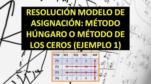 Modelo de Asignación Método Húngaro o Método de los Ceros - Ejercicio 1