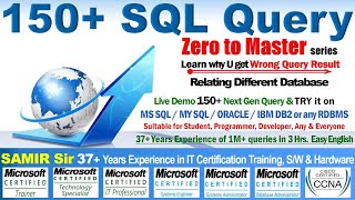 150+ SQL Adv. Query by SAMIR Sir (Part 1) for MS SQL, MY SQL, ORACLE, IBM DB2, SQL LITE & All RDBMS screenshot 4