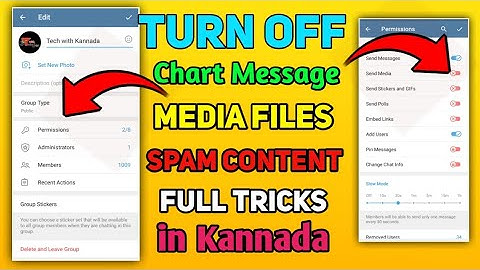 how to Turn off all permission on Telegram Group Full in Kannada