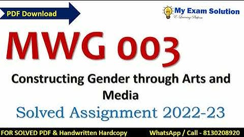 MWG 003  SOLVED ASSIGNMENT 2022-23 | English Medium  | IGNOU Solved Assignment 2022-23